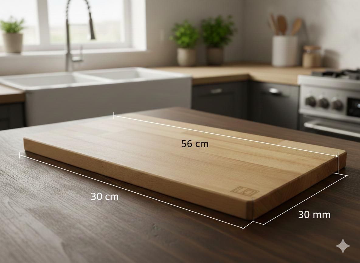 XXL Profesyonel Kesme Tahtası (Masif Kayın Ağacı) 30*56 cm