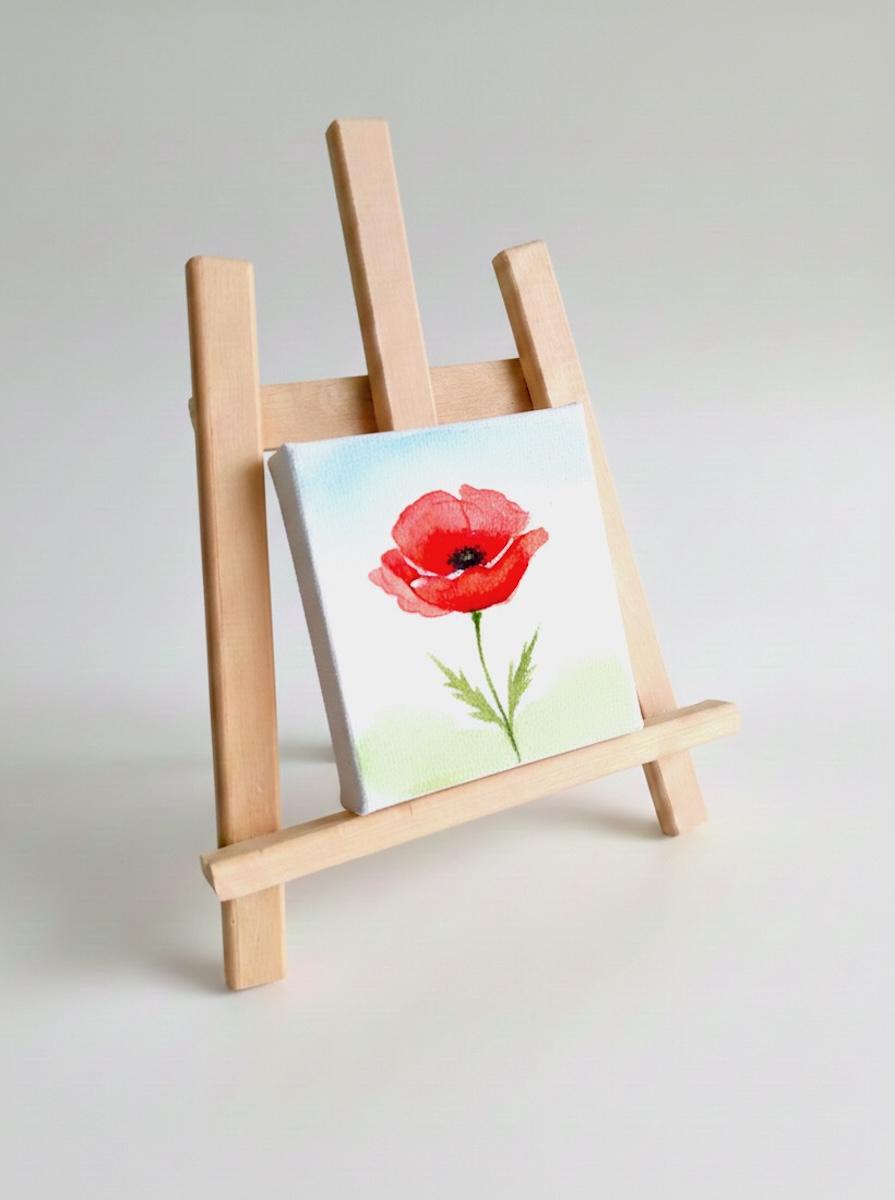 Masif Ahşap Masa Şövalesi – El Yapımı Tahta Sergi Standı (28 × 30 cm)